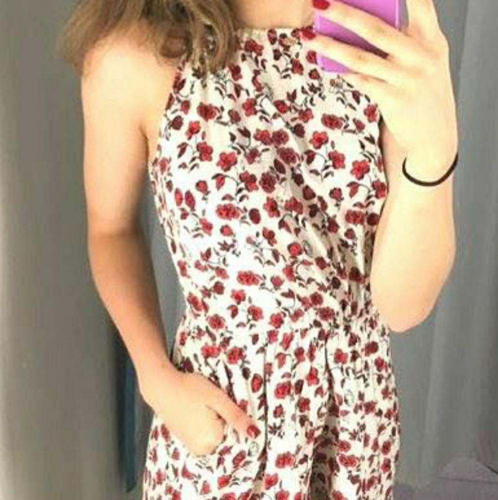 DIVIDED BY H&M SMOCKED ROSE PRINT ROMPER - Picture 2 of 8
